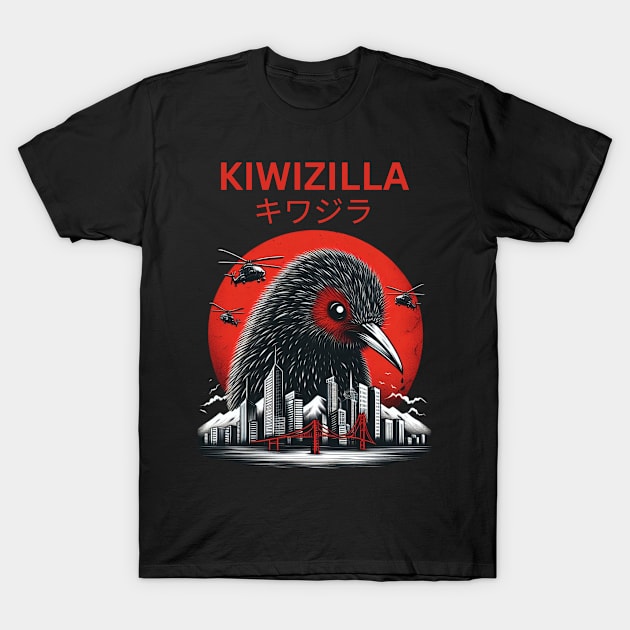 Kiwizilla Funny Kiwi Bird New Zealand Bird Lovers T-Shirt by HBart